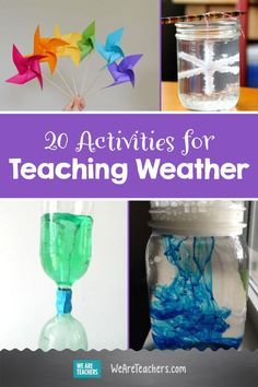 Weather Projects For Kindergarten, Weather Changes Preschool Activities, Wind And Water Preschool Activities, Lightning Activities For Preschool, Weather Themed Food, Weather Experiments, Weather For Kids, Weather Activities For Kids, Teaching Weather