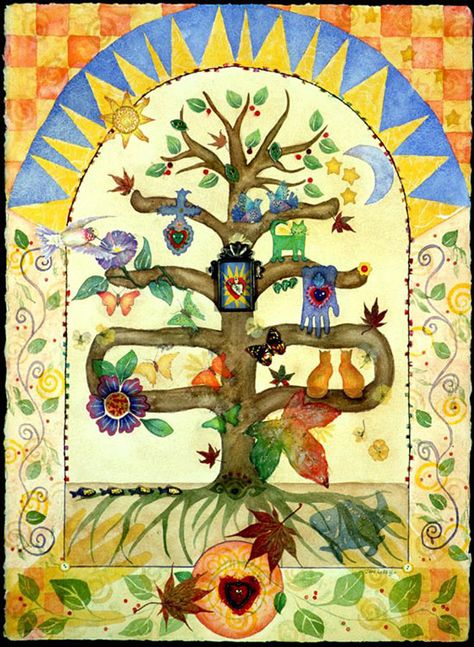 - Mexican Tree Of Life, The Tree Of Knowledge, Tree Of Life Artwork, Tree Of Knowledge, Tree Of Life Painting, World Tree, Tree Of Life Art, Sacred Tree, Two Trees