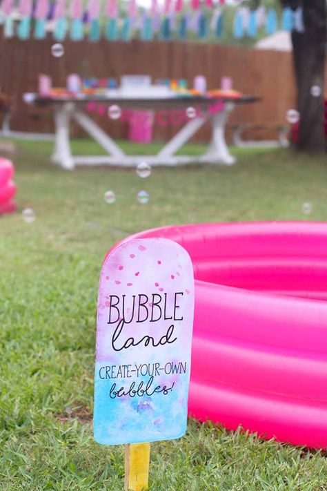 Bubble pool from a "Two Cool" Popsicle Themed Birthday Party on Kara's Party Ideas | KarasPartyIdeas.com (10)