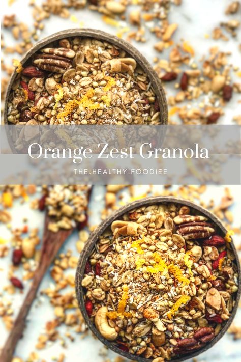 Granola With Orange Zest, Orange Granola, Granola Oats, Gluten Free Granola Recipe, Diy Granola, Make Your Own Granola, Granola Recipe Healthy, Granola Clusters, Green Market