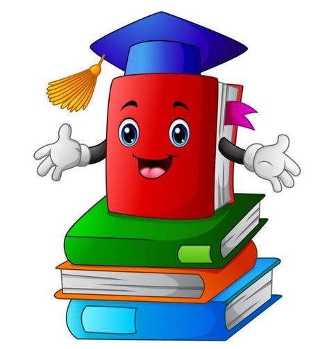 Books Cartoon Image, School Wall Art Ideas, Books Vector, Book Cartoon, Books Images, School Board Decoration, Books Illustration, School Frame, School Images