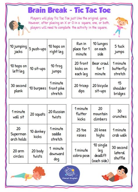 Are you ready to do some fun exercises using the roll of a dice to decide which exercise to do. This is so much fun and a great way to get moving at home or in the classroom and have a brain break between homework, lessons or studying! Sel Activities, Occupational Therapy Kids, Fun Exercises, Kids Outdoor Activities, Yoga Club, Pe Class, Indoor Recess, Study Break, Bullet Journal Ideas Templates