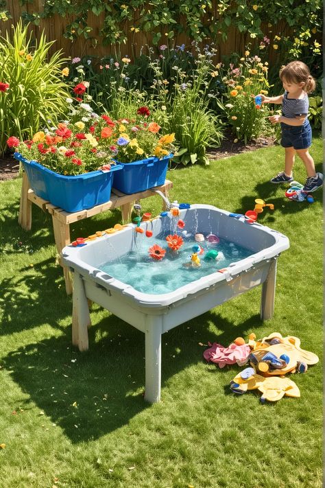 Top 25 DIY Outdoor Play Area [Within Budget] Baby Outdoor Play Area, Toddler Play Area Outside, Diy Outdoor Play Area, Diy Outdoor Play, Toddler Outdoor Play Area, Sandbox With Canopy, Outdoor Jenga, Toddler Outdoor Play, Outdoor Playscapes