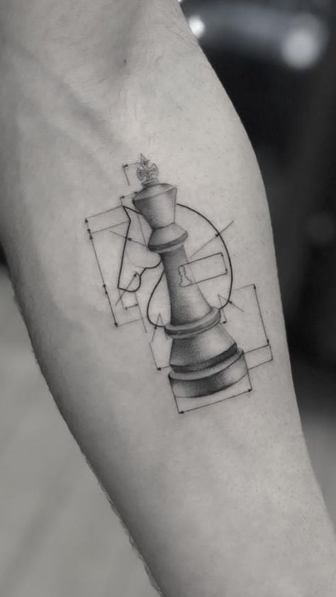 King Piece Chess Tattoo, Group Tattoos Men, Tattoo Chess Piece, Chess Tattoo Ideas For Men, Tattoo Chess, Scientific Symbols, Chess Tattoos, Chess Piece Tattoo, Grandpa Tattoo