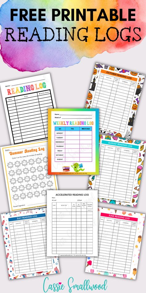 Blank reading log templates to track reading homework for elementary students Reading Book Log Free Printable, Student Reading Log, Reading Log 1st Grade, Home Reading Logs Free Printable, Reading Log Kindergarten, Kindergarten Reading Log Printable Free, Homeschool Reading Log Free Printable, Kids Reading Log Free Printable, Summer Reading Log Printable Free