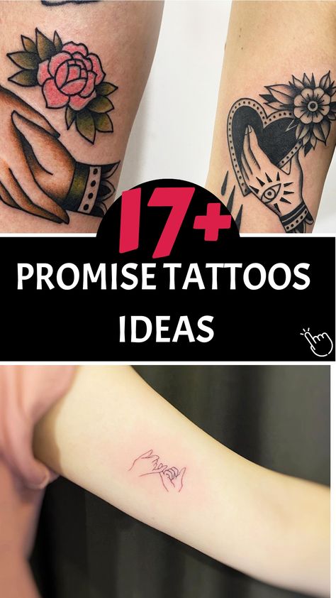 Celebrate everlasting connections with meaningful promise tattoos that symbolize enduring love and commitment. These designs transcend mere skin art, embodying unbreakable promises to oneself and loved ones alike. From intricate knotwork to heartfelt quotes, each tattoo carries a unique significance reflecting eternal loyalty and affection. Mark your devotion proudly, allowing your promise tattoo to shine as a constant reminder of everlasting bonds. Promise Symbol Tattoo, Pinky Promise Tattoo With Flowers, Pinkie Promise Tattoo, I Promise Tattoo, Eternal Love Tattoo, Spouse Tattoos, Pinky Promise Tattoo, Meaningful Symbol Tattoos, Promise Tattoo