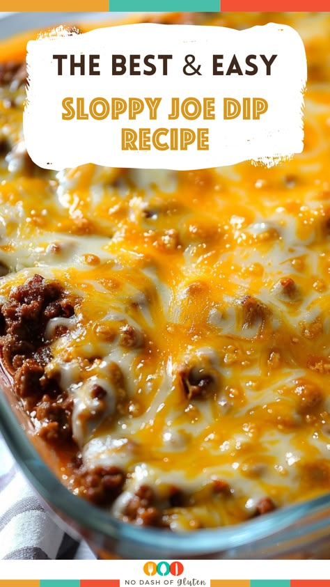 This Sloppy Joe Dip is the ultimate crowd-pleaser! Loaded with ground beef, bell pepper, and gooey cheddar cheese, it's perfect for any gathering. Serve hot with toasted bread or crackers for an irresistible appetizer. Make this for your next party and watch it disappear! Click here for the full recipe and instructions! Easy Ground Beef Appetizers, Sloppy Joe Dip Crock Pot, Ground Beef Appetizers Easy, Appetizers With Ground Beef, Ground Beef Appetizers, Sloppy Joe Dip, Sloppy Joes Dip, Best Spaghetti Recipes, Hamburger Dip