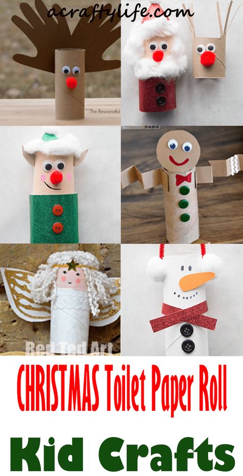 Arts And Craft With Toilet Rolls, Easy Christmas Crafts Toilet Paper Rolls, Toilet Roll Decorations Christmas, Winter Crafts With Toilet Paper Rolls, Toilet Roll Crafts Christmas, Toddler Crafts With Toilet Paper Rolls, Toilet Paper Roll Snowmen, Toddler Christmas Crafts Toilet Paper Roll, Crafts From Paper Towel Rolls