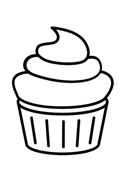 Cupcake Coloring Pages For Kids Cupcake Doodles Easy, Cupcake Cartoon Drawing, Cupcake Art Project, How To Draw A Cupcake, Cupcake Template Free Printable, Cupcake Drawing Easy, Cute Coloring Pages Easy, Cupcake Coloring Pages Free Printable, Cupcake Colouring