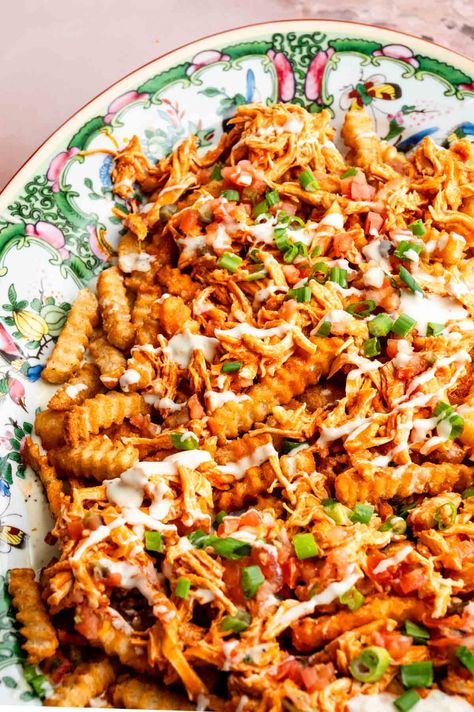 Loaded Buffalo Chicken Fries - The G & M Kitchen Buffalo Chicken Fries, Chicken Fries, Game Day Appetizers, Buffalo Chicken, Fried Chicken, G M, Appetizer, Buffalo, Chicken