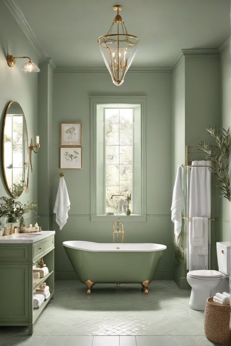 Can I Achieve Bathroom Bliss? Discover the Secrets of Sage Green Magic in 2024! #Ad #homedecor #homedesign #fixhome #Painthome #intreior Boho Sage Green Bathroom, Soft Green Bathroom Ideas, Green Trim Bathroom, Small Sage Green Bathroom, Sage Green House Decor, Sage Bathroom Ideas, Pink Green Bathroom, Bathroom Sage Green, Green And Gold Bathroom