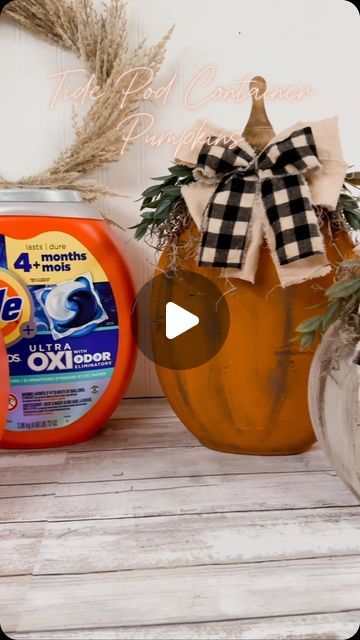 Barefoot&FreckledLLC on Instagram: "Easy Tide Pod Container Pumpkins🧡🍂" Craft Ideas Using Tide Pod Containers, Tide Pod Crafts, Tide Container Crafts, Tide Pods Container Crafts Ideas, Tide Pods Container Crafts, Tide Pods Container, Pumpkin Art Project, Container Crafts, Halloween Pumpkin Crafts