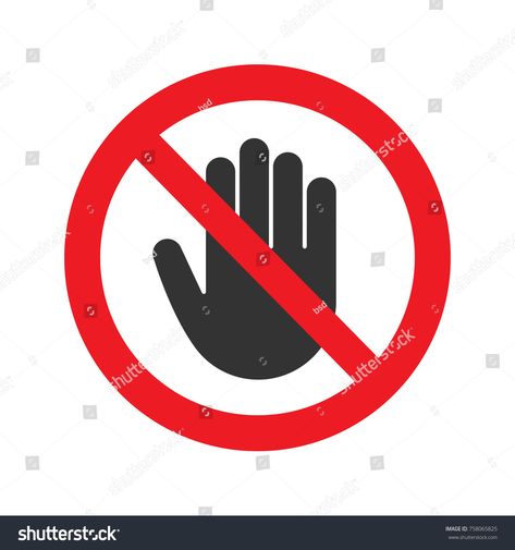 Forbidden sign with stop hand glyph icon. No entry prohibition. Do not touch. Silhouette symbol. Negative space. Vector isolated illustration #Ad , #Ad, #icon#glyph#prohibition#entry Entry Icon, No Entry, Space Vector, Entry Signs, Glyph Icon, Wedding Vector, Negative Space, Glyphs, Lululemon Logo