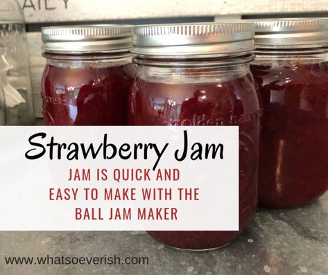 Strawberry Jam | Whatsoever Design Canning Nectarines, Nectarine Jam, Jelly Maker, Jam Maker, Easy Strawberry Jam, Canning Jam Recipes, Low Sugar Jam, Easy Jam, Canning Peaches