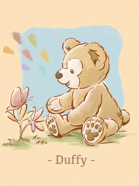 Mikko Illustrations, Duffy And Friends, Duffy The Disney Bear, Disney Illustration, Disney Bear, Disney Phone Wallpaper, Apple Watch Faces, Colorful Artwork, Bear Wallpaper