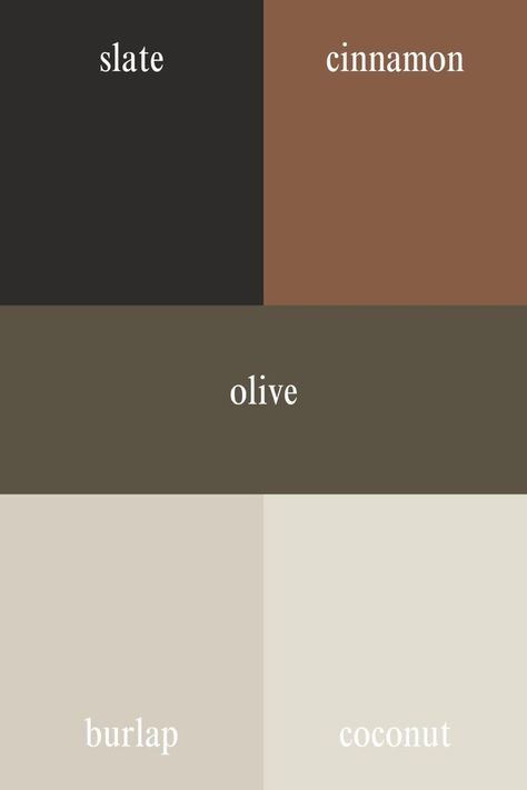 Earthy Color Pallete Earth Tones, Black White Emerald Green Color Palette, Earthy Tone Decor, Fall Inspired Color Palette, Black Tan Green Color Scheme, Interior Color Palette Earth Tones, Rugged Color Palette, Earthy Bathroom Decor Ideas, Color Palette With Dark Gray