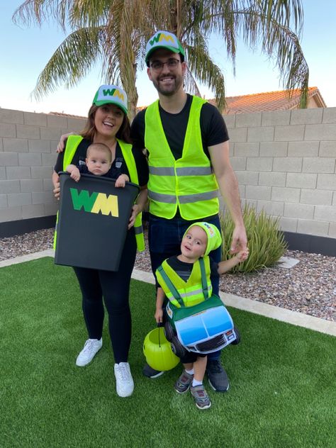 Toddler Garbage Truck Costume, Toddler Trash Truck Costume, Family Garbage Truck Costume, Trash Truck Family Costume, Toddler Garbage Man Costume, Netflix Trash Truck Halloween Costume, Diy Garbage Truck Costume, Garbage Truck Trunk Or Treat, Diy Trash Can Costume