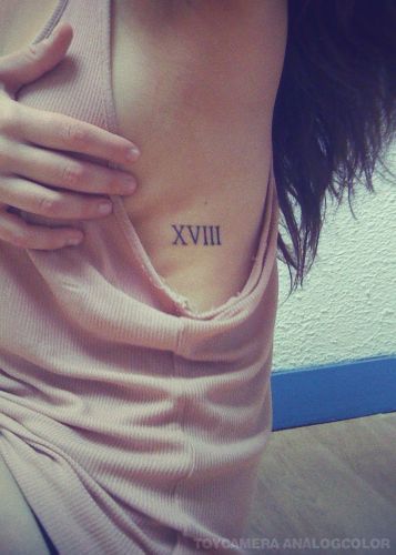 I love the placement. My plan is to get the date of the last time I self harmed. To remind me how far I've come and how much further I can go. Roman Numeral Tattoo, Numeral Tattoo, Roman Numeral Tattoos, Date Tattoos, Number Tattoos, Side Tattoos, 1 Tattoo, Rib Tattoo, Roman Numeral