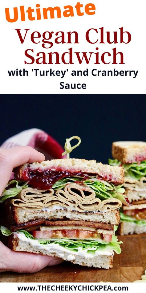 Cranberry Sauce Sandwich, Club Sandwich Ingredients, Sandwiches Vegetarian, Vegan Costco, Tofu Turkey, Tofu Bacon, Turkey Slices, Turkey Club Sandwich, Vegan Turkey