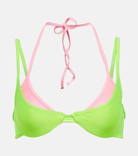 Double Layer bikini top in multicoloured - Same | Mytheresa Cute Bathing Suits, Summer Bikinis, Cute Swimsuits, Cute Bikinis, Triangle Top, The Double, Character Outfits, Swimsuit Tops, Dream Clothes