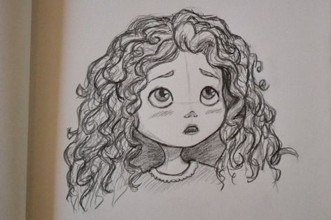 Brave Cartoon, Doodling Inspiration, Merida Brave, Bookmark Craft, Disney Sketches, Cartoon Sketches, Cartoon Girl Drawing, Character Sketches, Simple Cartoon