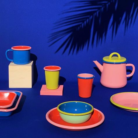 📩 hello@bornn.com.tr on Instagram: “Introducing our new COLORAMA collection! Distinctive yet matching, this collection is all about pairing unconventional colorways.  Simple…” Bornn Enamelware, Plates Handmade, Table Settings Everyday, Ceramics Collection, Ceramic Dinner Set, Pink Rims, Hard Water Stain Remover, Enamel Teapot, Handmade Teapot