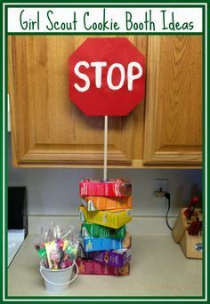 Girl Scout Cookie Booth Ideas, Cookie Booth Ideas, Girl Scout Cookies Booth Signs, Girl Scout Cookie Booth, Booth Decoration, Girl Scout Daisy Activities, Girl Scout Meeting Ideas, Girl Scout Mom, Cookie Booth