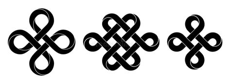 Ancient Illustration, Endless Knot, Ribbon Logo, Symbolic Tattoos, Ribbon Design, Celtic Knot, Tattoo Design, Peace Gesture, Stock Illustration