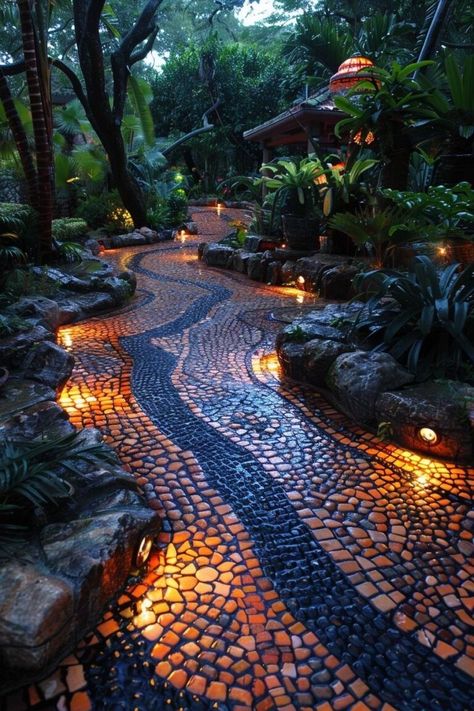 Unique Walkways, Hardscaping Backyard, Backyard Walkway, Walkway Design, Pathway Landscaping, Garden Walkway, Garden Path, Garden Pathway, Yard Design