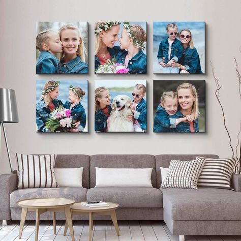 Wall Display Canvas Photo Prints | ElephantStock Canvas Prints On Wall Family Pictures, Canvas Pictures On Wall Living Room, Canvas Photo Wall Ideas Living Rooms, Family Canvas Ideas Picture Walls, Canvas Prints On Wall Layout, Canvas Photo Wall Ideas, Canvas Picture Wall Ideas, Picture Walls, Big Artwork