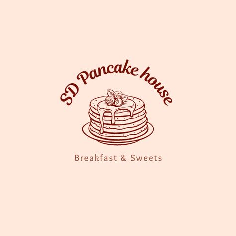 A minimalist style logo for SD Pancake House will surely entice customers to dine for breakfast and sweets. Pancake Logo Design Ideas, Pancake Logo Design, Pancake Tattoo, Pancake Logo, Brunch Logo, Breakfast Logo, Cakes Logo, Pancake Designs, Creative Burger