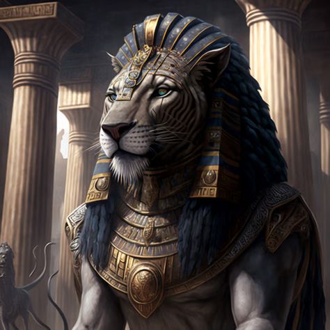 the Egyptian Lion God NFT - Collection | OpenSea Egyptian Lion Tattoo, Egyptian God Ra Tattoo, Ra Egyptian God, Pharaoh’s Horses Tattoo, Maahes Egyptian God Lion, Ancient Egyptian Clothing, Egyptian Dog God, Monster Legends, Egypt Culture