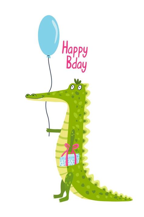 Birthday greeting card with a funny crocodile Crocodile Birthday, Alligator Birthday, Mens Birthday, Happy Birthday Funny, Kid Crafts, Birthday Greeting, Mens Birthday Gifts, Watercolor Cards, Birthday Humor