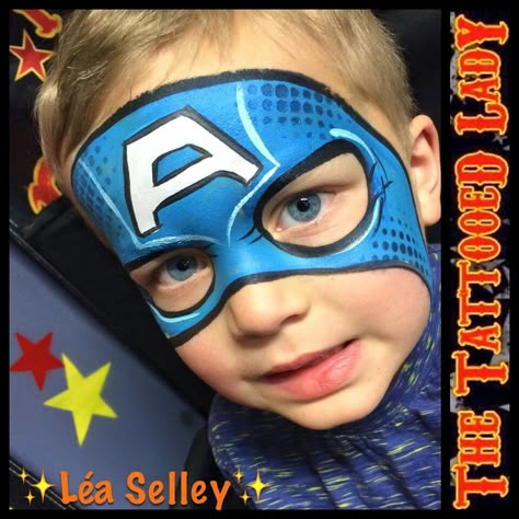 Pintacaritas                                                       … Captain America Face Paint, Superhero Face Painting, Face Painting For Boys, Face Painting Easy, Kids Face Paint, Cool Face, Face Painting Halloween, Boy Face, Face Painting Designs