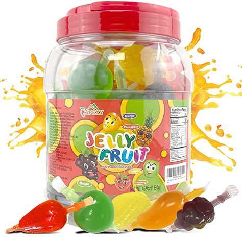 Apexy Jelly Fruit, Tiktok Candy Trend Items, Tik Tok Hit or Miss Challenge, Assorted Fruit Shaped Jelly, Strawberry, Mango, Apple, Pineapple, Grape. 46.9oz (1330g) Mango Calories, Tiktok Candy, Jelly Strawberry, Pineapple Jelly, Gummy Snacks, Jelly Fruit, Mango Jelly, Hit Or Miss, Fruit Roll Ups