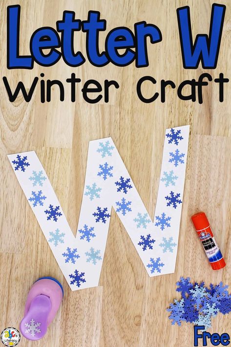 This W is for Winter Craft is a fun fine motor activity for your preschoolers to do when they are learning all about the letter W! Preschool Letter W Activities, Letter W Preschool Crafts, Letter W Preschool Activities, Letter W Crafts For Preschoolers, Letter W Craft, W Is For Winter, Paper Chain Snake, Letter W Art, Letter W Crafts