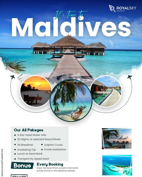 Poster Design, Travels #maldives @royalsky_holidays_kerala #maldives #poster #designer #freelancer #freelancerlife @hareesameerali Travel Advertising Design, Travel Advertising, Water Villa, Maldives Island, Maldives Travel, Speed Boats, Advertising Design, Kerala, Maldives