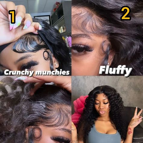 1 or 2 edge styling?? 🤔 💭1. Stuck to the head crunchie or 2. Fluffiest fluffies?? 🤔💭_____👉Follow, @letstalkhairs promotes dopest hairstyles, hair fashion and discussions 📩 DM FOR DIFFERENT PROMO PACKAGES AVAILABLE ON THIS PAGE www.letstalkhairs.com ____________________ ✂️featured stylist: @millieemonae 📍 : New York City DM HER 👆 FOR THIS STYLE ______________________ IGNORE ️  frontalwig,  lacewigs,  ponytails, hdfrontal, traditional Sew In, quick weave, 613 hair,  hairstylist hdlacew... Wigs Edges, Fluffy Edges, Quick Weave, Hair Fashion, Sew In, Ponytail Hairstyles, Hair Stylist, Hair Hair, Wigs