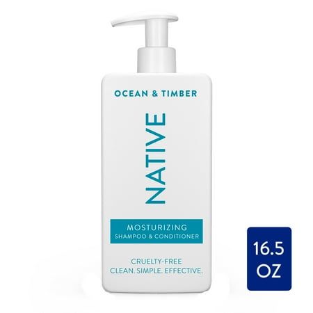 We're bottling simple and effective ingredients for your beautiful locks. Native Ocean & Timber 2-in-1 Shampoo & Conditioner uses just thoughtful ingredients that let you say bye to dry. This Ocean & Timber 2-in-1 Shampoo & Conditioner works to nourish and hydrate thirsty locks, leaving behind nothing but soft, healthy shine. Like all Native hair care products, it's free of sulfates, parabens, silicones, and dyes, and it's vegan and cruelty-free. Just massage in, sing, and rinse. Life's complica Native Hair, Say Bye, Shampoo Conditioner, Shampoo And Conditioner, Care Products, Cruelty Free, Nativity, Size 16, Massage