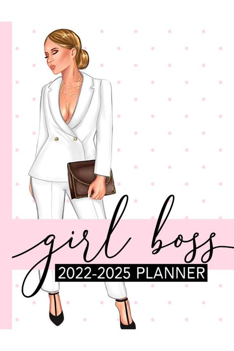 Girl Boss 2022-2025 Planner for Women Monthly Calendar Planner, Calendar Planner, Business Organization, Yearly Calendar, Business Planner, Vision Boards, Monthly Calendar, Female Entrepreneur, Staying Organized