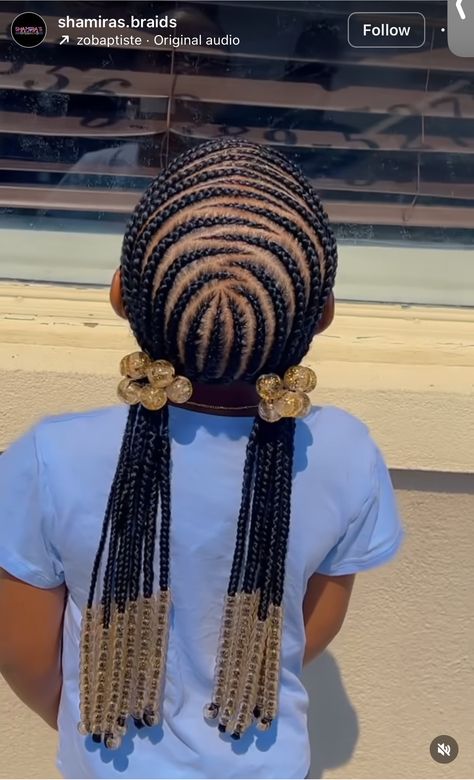 Girls Braided Ponytail Hairstyles Kids Black Kids, Christmas Braids Hairstyles Black Kids, Kids Hairstyles Black Braids, Kid Braid Styles Natural Hair Easy, Braid Ponytail For Black Kids, Feed In Braids For Kids, Easy Cornrow Hairstyles For Kids, Two Braided Ponytails For Kids, Little Kids Hairstyles Black