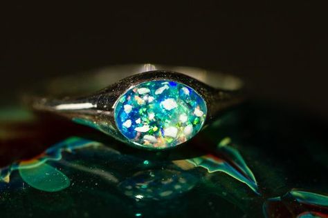 Sterling Silver Cremation Jewelry with Crushed Opals Collection - Ashes in Glass Cremation Glass Art, Cremation Jewelry Ring, Silver Oval Ring, Memorial Art, Cremation Ring, Memorial Ring, Pet Memorial Jewelry, Pet Cremation, Pet Ashes