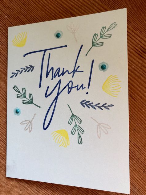 Line Art Greeting Cards, Thank You For Project, Thank You Homemade Cards, Easy Thank You Cards, Thanks Card Design, Thank You Cards Diy, Diy Thank You Cards, Thank You Card Ideas, Doodle Cards