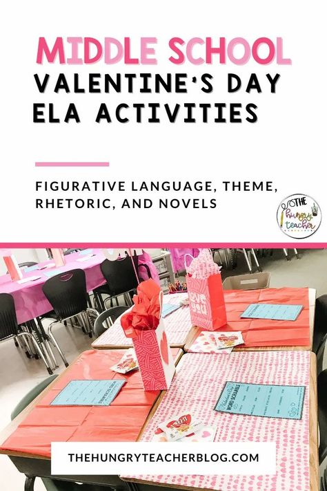 Valentines Middle School, Figurative Language Middle School, Theme Analysis, Rhetorical Appeals, Valentines Writing Activities, Middle School Writing Activities, Middle School Reading Activities, Valentines Writing, Teaching Figurative Language