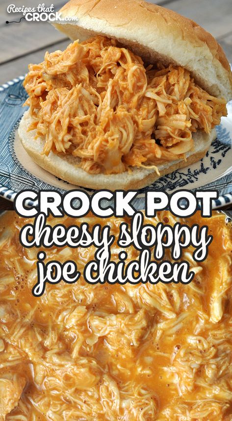 If you are looking for a recipe that is quick to throw together, absolutely delicious and can be cooked in less than 2 hours, you want this Cheesy Crock Pot Sloppy Joe Chicken! Crock Pot Sloppy Joe, Chicken For Two, Tiny Bellies, Crock Pot Sloppy Joes, Chicken Sloppy Joes, Crockpot Dishes, Sloppy Joe, Fun Foods, Crock Pot Slow Cooker