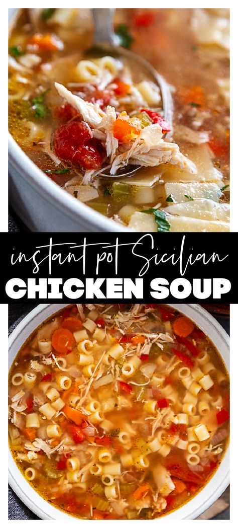 Instantpot Chicken Soup, Copycat Carrabbas Sicilian Chicken Soup, Carrabas Chicken Soup Recipe, Sicilian Soup, Chicken Soup Instant Pot, Sicilian Chicken Soup, Carrabbas Recipes, Sicilian Chicken, Soup Lovers