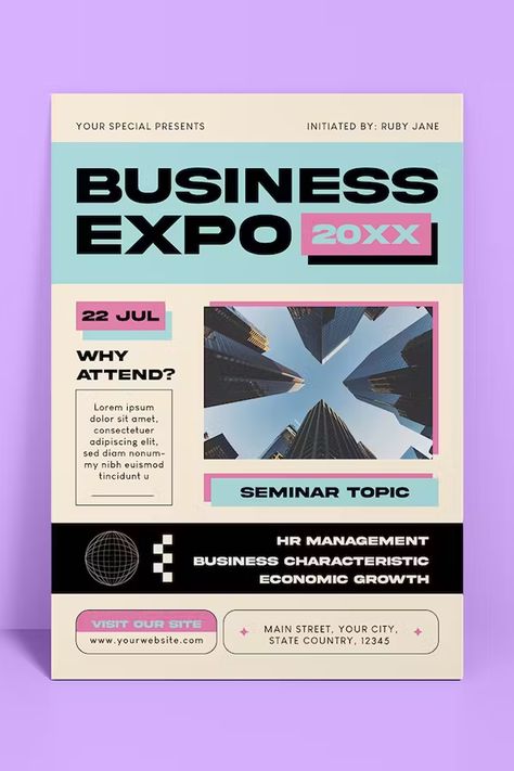 Business Expo Flyer Template AI, EPS, PSD Business Services Poster Design, Flyer Design Corporate, Flyer Design Layout Templates, Business Flyer Design Templates, Professional Flyer Design, Business Flyer Design, Ads Creative Advertising Ideas, Poster Design Layout, Flyer Design Layout