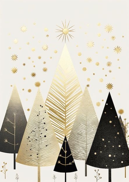 Christmas Post Cards, Gold Leaf Christmas Art, Gold Christmas Tree Painting, Black And Gold Christmas, Gold Christmas Wallpaper, Nutcracker Illustration Christmas, Advent Images, White Cheistmas Tree Gold Ordaments, Gold Snowflake Background