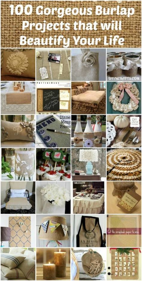 100 Gorgeous Burlap Projects that will Beautify Your Life - Page 2 of 10 - DIY & Crafts Burlap Diy, Diy Menu, Burlap Projects, Burlap Decor, Diy Burlap, Burlap Crafts, Crafty Craft, Diy Kit, Diy Projects To Try