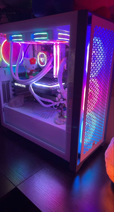 Pink Gaming Setup, Pc Tower, Streaming Setup, Computer Setup, Pc Setup, Gaming Setup, Gamer Girl, Gaming Pc, Home Renovation